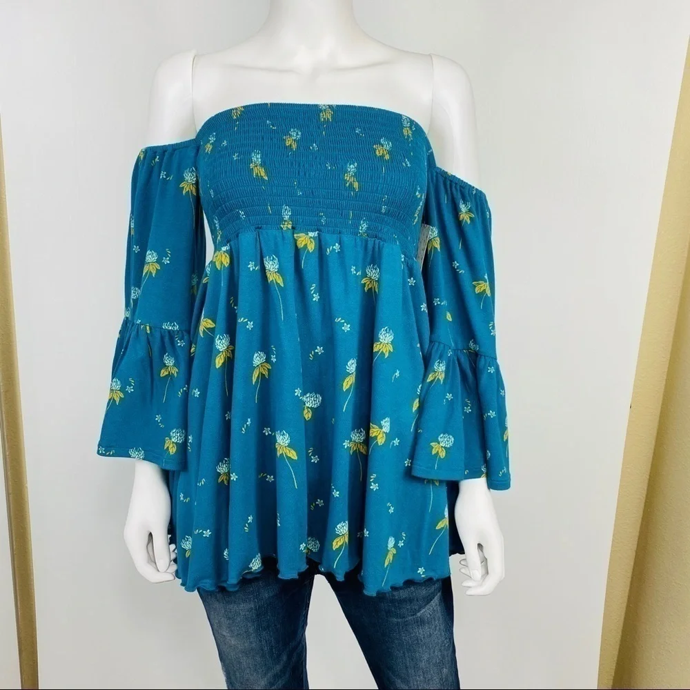 FREE PEOPLE Sz S Lana Off the Shoulder Tunic NWT